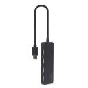Gembird USB centrinis įrenginys UHB-CM-U2P4-01 4-port USB-C, juodas, USB 2.0 4, suderinamas su Windows 11