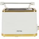 Petra Tosteris PT5032WVDE, 930W, balta, zelta, elektroniskā vadība, atkausē&scaron;ana, izņemama drupaču paplāte, atkārtota sildī&scaron;ana