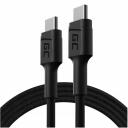 Green Cell KABGC30 USB kabelis, 1.2 m, USB C, 60 W, 480 Mbit/s, melns, 1 pc