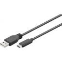 Goobay USB 2.0 kabelis 55468, 1,8 m, USB-C vīrietis, USB 2.0 vīrietis (A tips), 480 Mbps, 3 A, melns