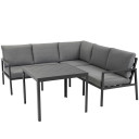 Sodo baldų komplektas ADRIAN stalas, kampinė sofa 21181 HOME4YOU