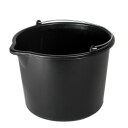 Builders Bucket 16 Litre GEKO G66101A, black, recycled plastic, internal scale, spout