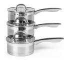 Salter Pannas BW06734EU7, 16cm/18cm/20cm, nerūsējo&scaron;ais tērauds, vāki 3, elektriskā/gāzes/indukcijas