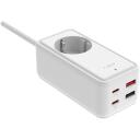 Fixed pagarinātājs FIXCS65-1.5-WH, 1.5m, 65W, 1 x CEE 7/7, 1 x CEE 7/3, 2 x USB-C, 2 x USB Type A