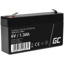 Green Cell Akumuliatorius AGM13, 6V, 1.3Ah, 1 vnt., juodas