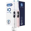 Oral-B Elektriskā zobu birste iO6 White Pink, 2, 5, Akumulators, 4000 sariņu, Viedais spiediena sensors, Interaktīvais displejs