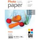 ColorWay fotopapīrs PM190050A4, 190 g/m&sup2;, A4, 50 loksnes, matēts, 2880 dpi, ātri žūsto&scaron;s