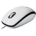 Logitech USB optinė pelė M100/910-006764, 1000 DPI, 3 mygtukai, 1.8 m laidas, balta