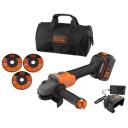 Black Decker Nurgahari BCG6L8F1S-QW, 18V, 4.0Ah, 3 ketast, 115mm, harjadeta, ergonoomiline k&auml;epide, ohutusl&uuml;liti