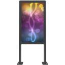 Edbak POK91 statīvs 49" āra, melns, 60kg, kioska stils, ventilācijas sistēma