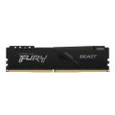 Kingston Fury Beast KF436C18BB/16, 16 GB, DDR4, 3600 MHz, 1.35 V, CL18, &uuml;hekordne reiting, ODT, SPD, must PCB