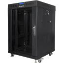 Lanberg Rack kapp 19" vabalt seisv 15U/600x600, FF01-6615-12BL, RAL 9004, 60cm, 60cm, 89.8cm, 2 jahutusventilaatorit, klaasuks
