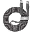 Rivacase USB-C į USB-C KABELIS PS6105GR21, 2.1m, 3A, 480Mbps, variniai laidai, plok&scaron;čia konstrukcija