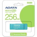 Adata USB atmintinė UC310E-256G-RGN, 256 MB, 107 Mb/s, 102 Mb/s, USB 3.2, turkio spalvos.
