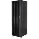 Lanberg Rack kapp 19" vabalt seisev 42U/600x1000, FF01-6042-23BL, RAL 9004, 106kg, 6 jahutusventilaatorit, perforeritud esik&uuml;lg