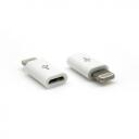 Sbox Adapter AD.MUSB-IPH5/R, Lighting 8 pin, Micro USB, Mees/Naine, Valge, 1 tk