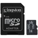 Kingston microSDHC kaart SDCIT2/8GB, 8 GB, UHS-I, 100 MB/s, A1, V30, U3, SD adapter, vigaste plokkide haldamine, tugev ECC mootor