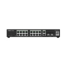 Ruijie Reyee RG-ES220GS-P | 16-портовый Гигабитный PoE+ Коммутатор с 2× Gigabit Аплинк Портами и 2× 1G SFP Портами (270W) и Облачным Управлением — Чёрный Корпус