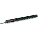 Digitus Maitinimo juosta DN-95402, 2m, 7 lizdai, 250V, 16A, 4000W, 1U aliuminio PDU