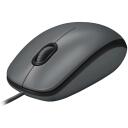 Logitech USB оптическая мышь M100/BLACK 910-006652, 1000DPI, 3 кнопки, оптическая, сетевой кабель, черный