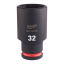 SHOCKWAVE&trade; IMPACT DUTY TRIECIENIZTURĪGAS UZGRIEŽŅU MUCIŅAS, 32 MM 1/2" IMPACT SOCKET DEEP - 1PC, 4932480349 MILWAUKEE
