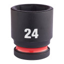 SHOCKWAVE&trade; IMPACT DUTY TRIECIENIZTURĪGAS UZGRIEŽŅU MUCIŅAS, 24 MM 1/2" IMPACT SOCKET STD - 1PC, 4932480318 MILWAUKEE