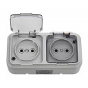 Розетка ПРАЛЕСКА в / а, 2в., Без. саз. серый BYLECTRICA