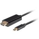 Lanberg USB-C HDMI kaabel CA-CMHD-10CU-0030-BK, 3 m, 3980 x 2160 @ 60 Hz, 18 Gbps, kolmekordne varjestus