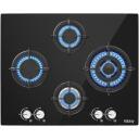 Iseasy gāzes plīts MGBG-654A, 4 degļi, 3.3 kW, 2.7 kW, 1.75 kW, 1 kW, dro&scaron;ības vārsts, stikla panelis 8 mm