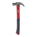 LIEKTAS NAGLU IZVILCĒJA KONSTRUKCIJAS STIKLA &Scaron;ĶIEDRAS ROKTURA ĀMURS, FIBERGLASS CURVED CLAW HAMMER 16OZ / 450G, 4932478657 MILWAUKEE
