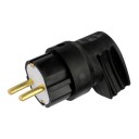 Вилка, с заземлением, 16А, черная, IP20 BYLECTRICA