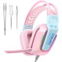 Onikuma X13 spēļu austiņas X13 Pink, 50mm, 32&Omega;, 105dB, 2m, USB, 3.5mm, omnidirekcionalais mikrofons