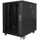 Lanberg vabalt seisva kapp FF01-6815-12B, 600mm, 15U, 800kg, must, 4 ventilaatori pesa, IP20, klaasuksed