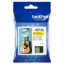 Brother LC421XLY tintes kasete, 1 gab., dzeltena, līdz 500 lappusēm, augsta (XL) ražība, oriģināla