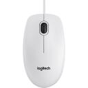 Logitech USB optiline hiir B100 910-003360, 800 DPI, 3 nuppu, 1.8m kaabel, ambidextrous, valge
