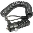 Logilink Notebook Coil Cable Lock NBS004, 1.8m, melna, kombinācijas slēdzene, izturīgs tērauda kabelis