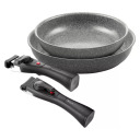 Komplekts 2 Torre pannas &Oslash;24cm un &Oslash;28cm BALLARINI 31011464, noņemami rokturi, indukcijas saderība