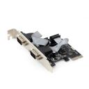 Gembird SPC-22 adapteris, 2xRS-232, PCIe, 0,002 Gbit/s, 16000 Kbit/s, zema profila, melns