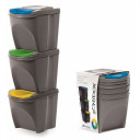 Jäätmete sorteerimiskast 3x25L hall