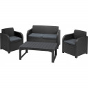 Sodo baldų komplektas „Orlando 2“ vietų komplektas su Liono stalu pilka 29204944939 KETER