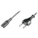 Digitus Strāvas kabelis, Euro - C7 M/F, AK-440104-018-S, 1.8m, IEC 60320 C7, Europlugs - vīrie&scaron;u