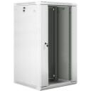 Lanberg Seinale paigaldatav rack WF01-6622-10S, 600mm, 600mm, 22U, 60kg, IP20, klaasuks, 2 ventilaatoriavahet, 4 vertikaalset riba