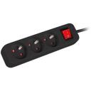 Lanberg pikendus PS1-03E-0300-BK, 3xCEE 7/5, 3 m, 2500 W, laste kaitse, must