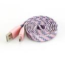 Sbox USB kabelis USB-103CF-P, 1m, 480 Mbit/s, USB A M, microUSB M, pīts kabelis, rozā