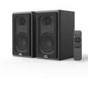 Laudberg XS1B grāmatu plaukta skaļruņi, 80W, melna, 4 collu zemfrekvences, 1 collu augstfrekvences, Bluetooth 5.3, RCA, USB DAC