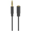 Goobay austiņu un audio AUX pagarinātājs 97122, 5m, 3.5mm, 3-pin, melns, elastīgs, ultra-plāns savienotājs