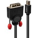 Lindy vaizdo kabelis 41953 Mini DisplayPort į DVI 3m, 1920x1200, juodas, vyri&scaron;ki jungtys