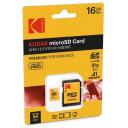 Kodak microSDHC 16GB EKMSDM16GHC10K, 16GB, UHS-I, V10, A1, 90MB/s, 25MB/s, microSDHC, SDXC &uuml;hilduv