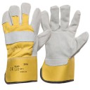 Zam&scaron;ādas cimdi ar pusoderi un gumijotu man&scaron;eti, izmērs 11