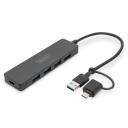 Digitus USB centrmezgls, DA-70235, 4 x USB A 3.0, USB 5V, 5 Gbps, 0&deg;C līdz 40&deg;C, 4 porti